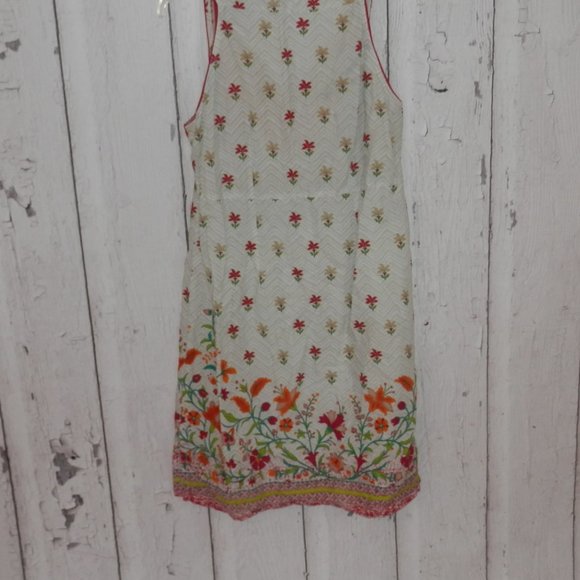 BIBA  Size 38 Boho Loose Blouson Peasant Dress Pleated Floral 100% Cotton 3559 - Picture 11 of 13